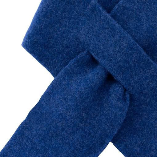 Sciarpa in pile di lana merino blu dettaglio 22