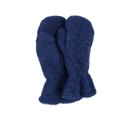 Guantini in pile di lana blu