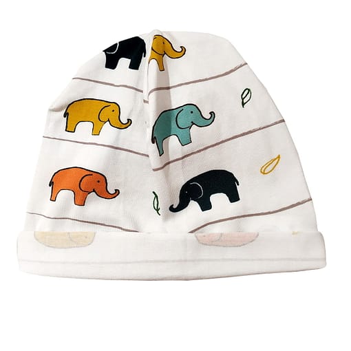 Cappellino leggero elefanti con risvoltino