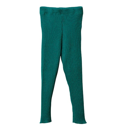 Pantaloni in lana merino biologica verde petrolio